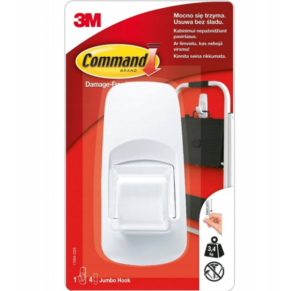 Haczyk Command 1 szt. + 4 paski, 3,4kg, 17004